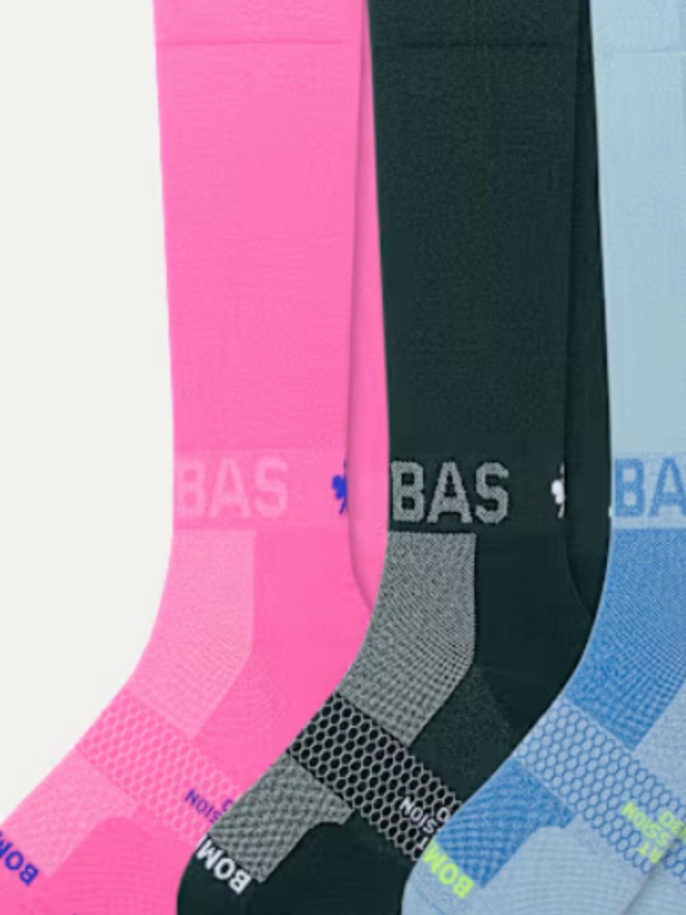 Women's Sport Compression Socks ( 3 pack) in Pink, Black, Light Blue